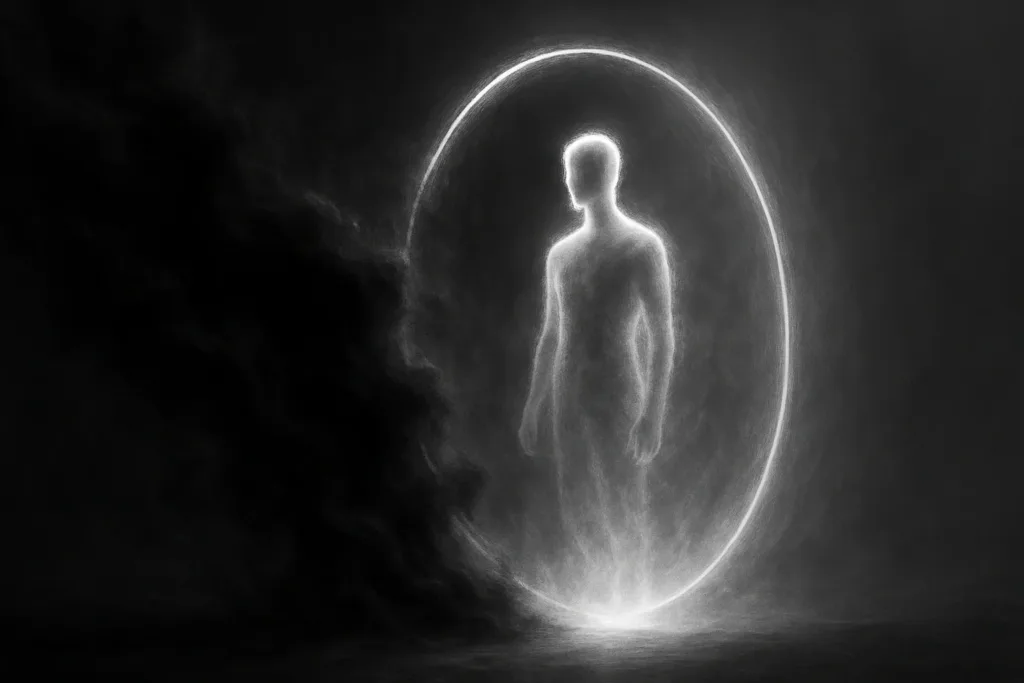 Силуэт человека защищенный магическими силами