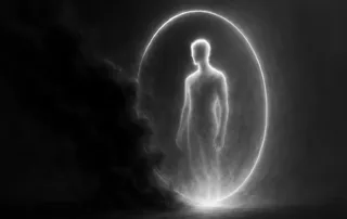 Силуэт человека защищенный магическими силами