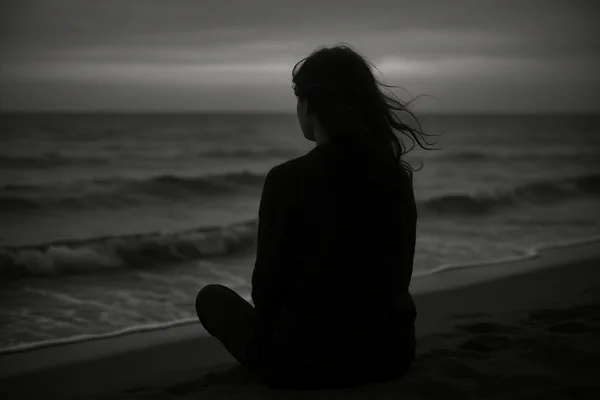 odinokaya-devushka-na-beregu-morya Одинокая девушка на берегу моря